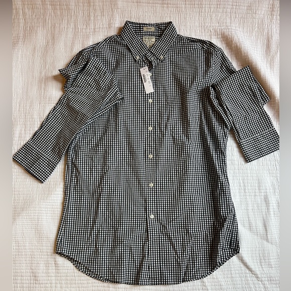 J Crew Navy Gingham Shirt - Picture 2 of 6